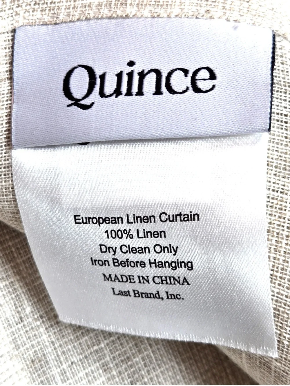 NWT QUINCE Set Of 4 48x96 European Linen Sheer Curtains Flax 9869